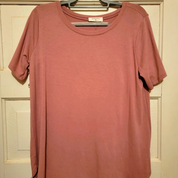 NWOT Zenana mauve colored slightly oversized basic shirt size XL - Picture 1 of 5